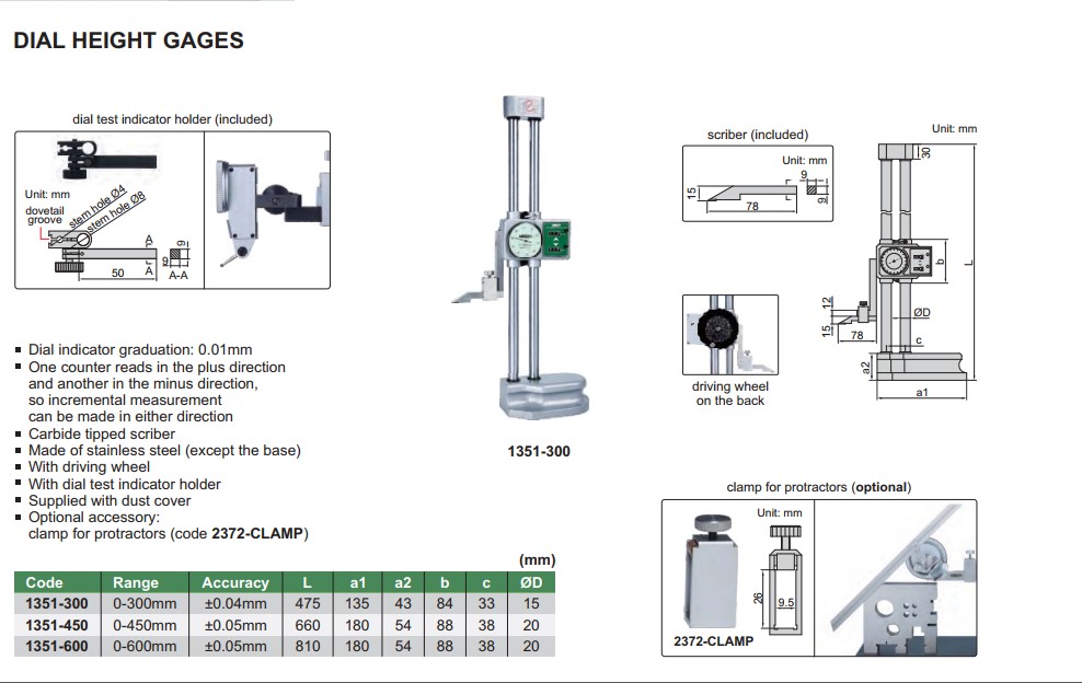 DIAL HEIGHT GAGE รุ่น 1351